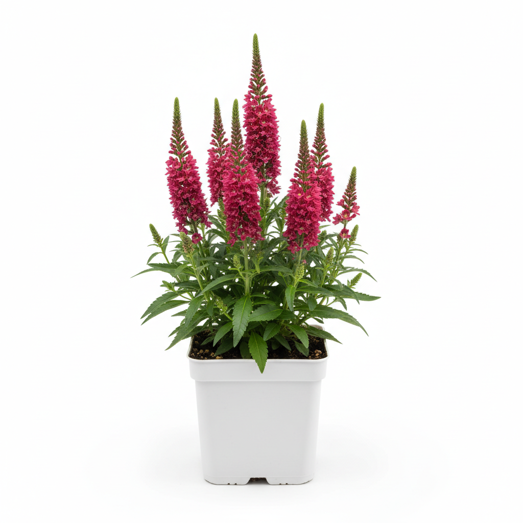 Veronica longlifolia 'Rotfuchs' P9 pot met witte achtergrond 